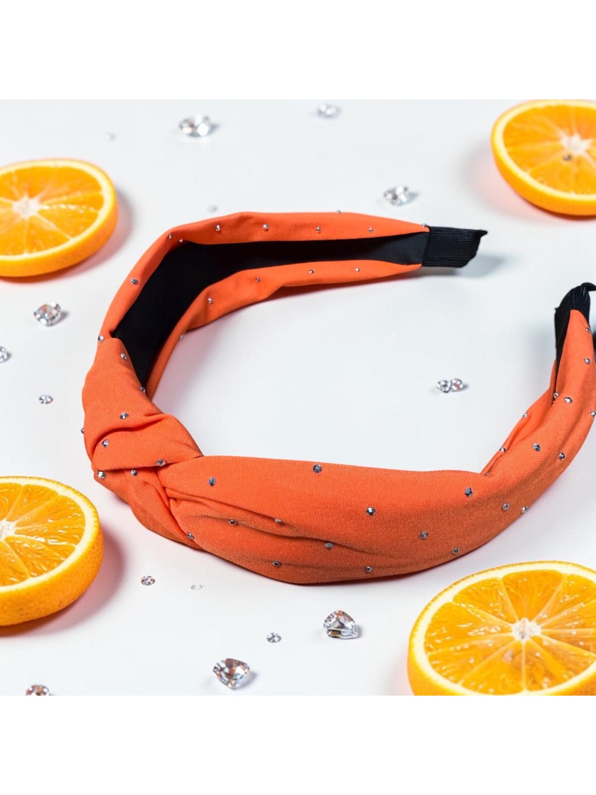 op.91 Pomarańczowa opaska z cyrkoniami
