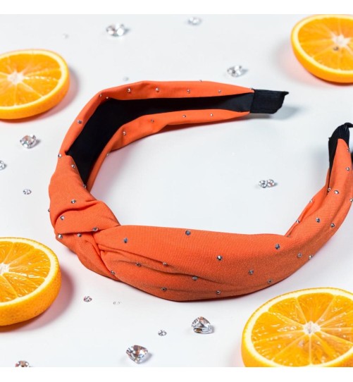 op.91 Pomarańczowa opaska z cyrkoniami