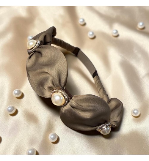 Op.92 satynowa opaska fango z perłami