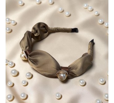 Op.92 satynowa opaska fango z perłami