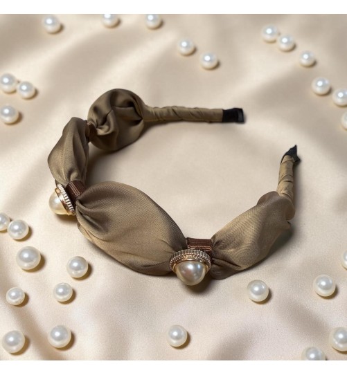 Op.92 satynowa opaska fango z perłami