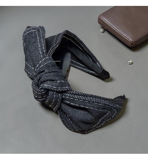 Op.93 Opaska jeans czarna