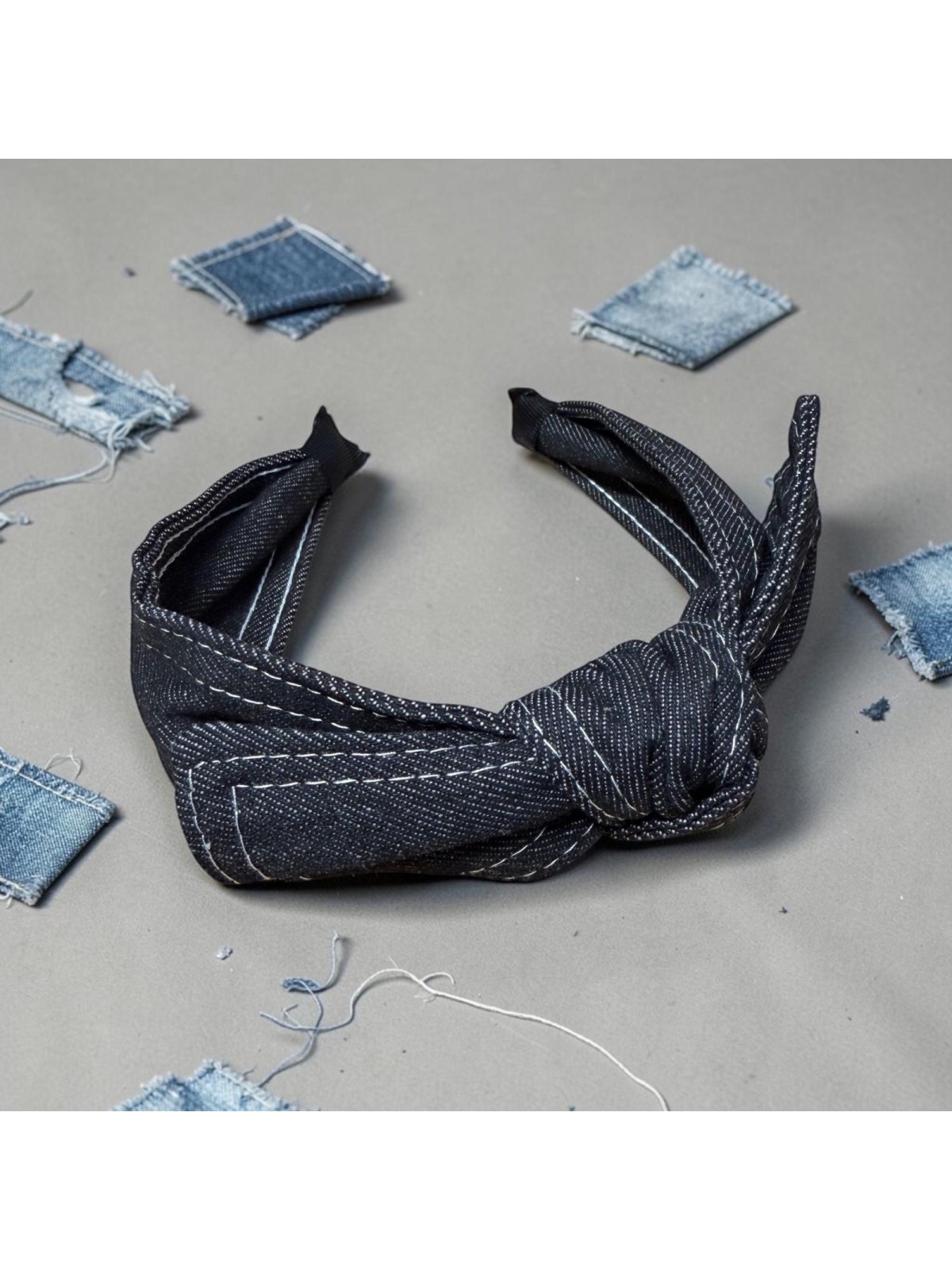 Op.93 Opaska jeans czarna