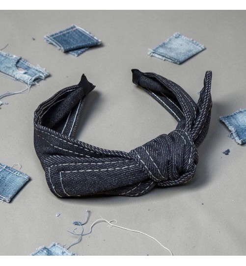 Op.93 Opaska jeans czarna