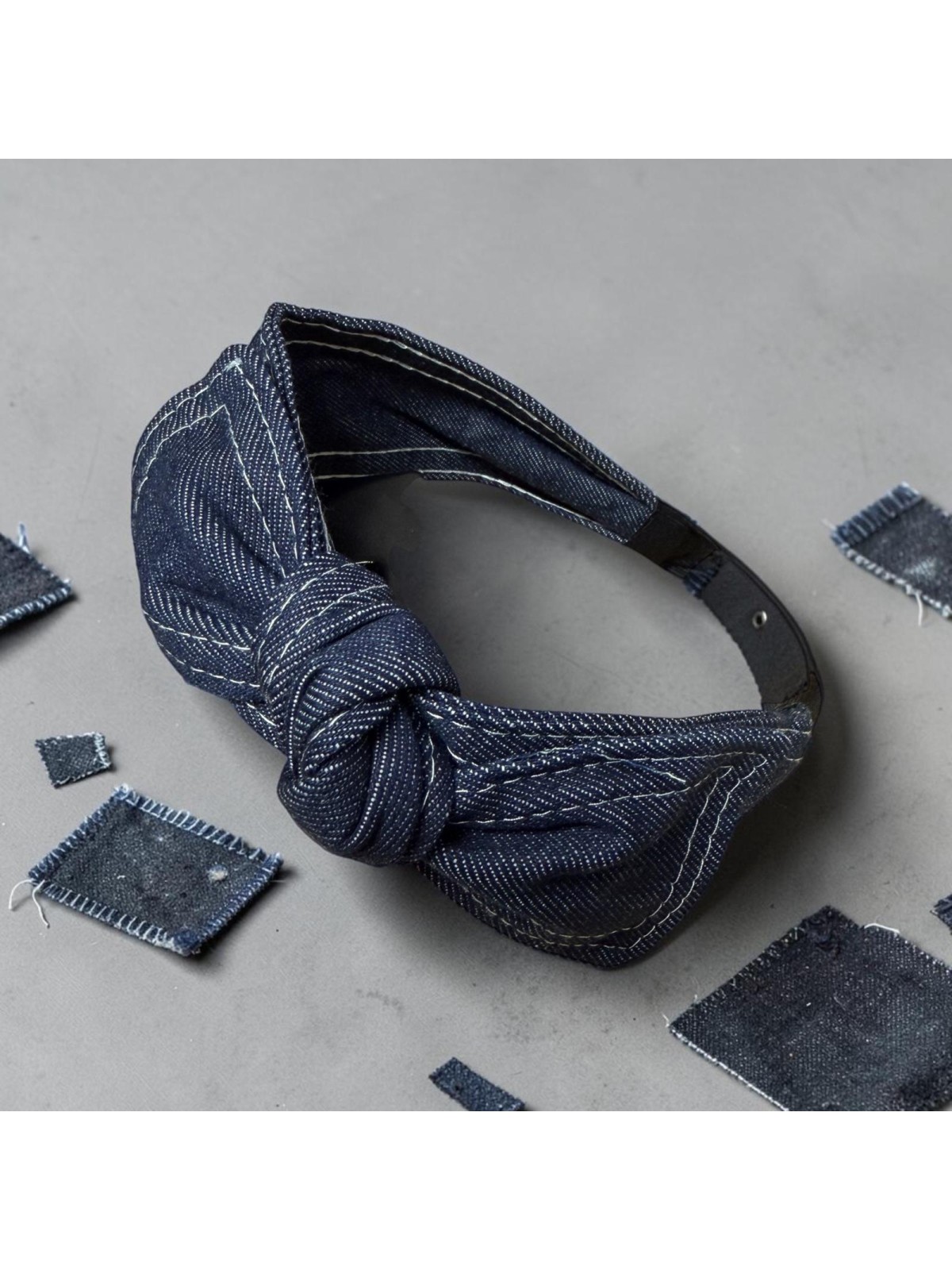 op.93 Opaska jeans granatowa