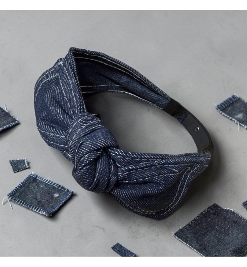 op.93 Opaska jeans granatowa