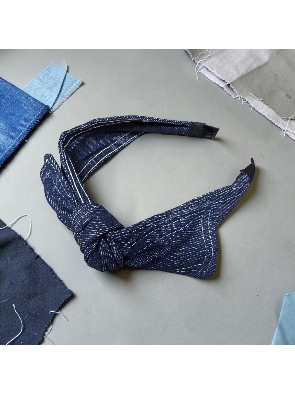 op.93 Opaska jeans granatowa