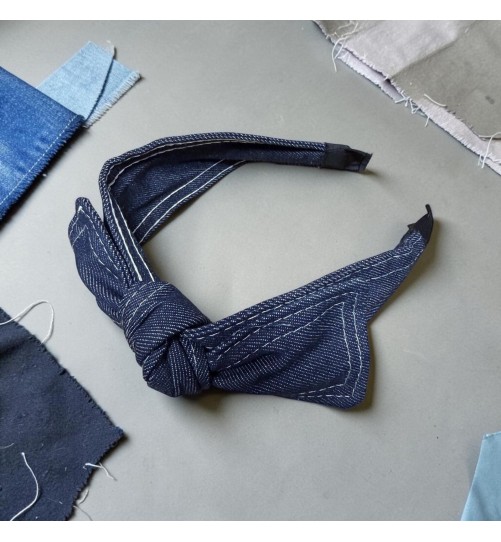 op.93 Opaska jeans granatowa