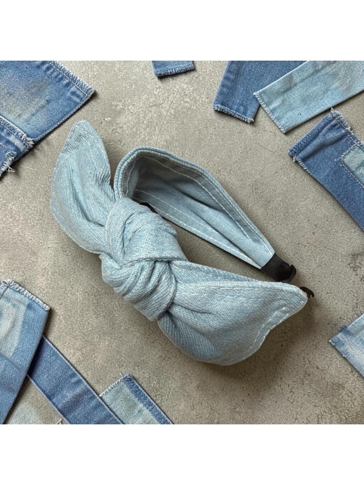 Op.93 Opaska jeans niebieska