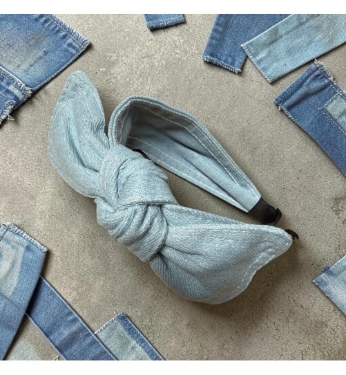 Op.93 Opaska jeans niebieska