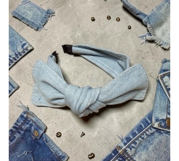 Op.93 Opaska jeans niebieska