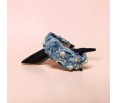 op96.niebieska opaska jeans z ozdobami