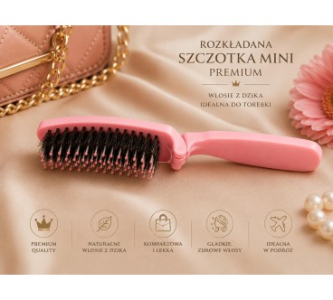 S8 SZCZOTKA Z WŁOSIEM Z DZIKA DO TOREBKI MINI
