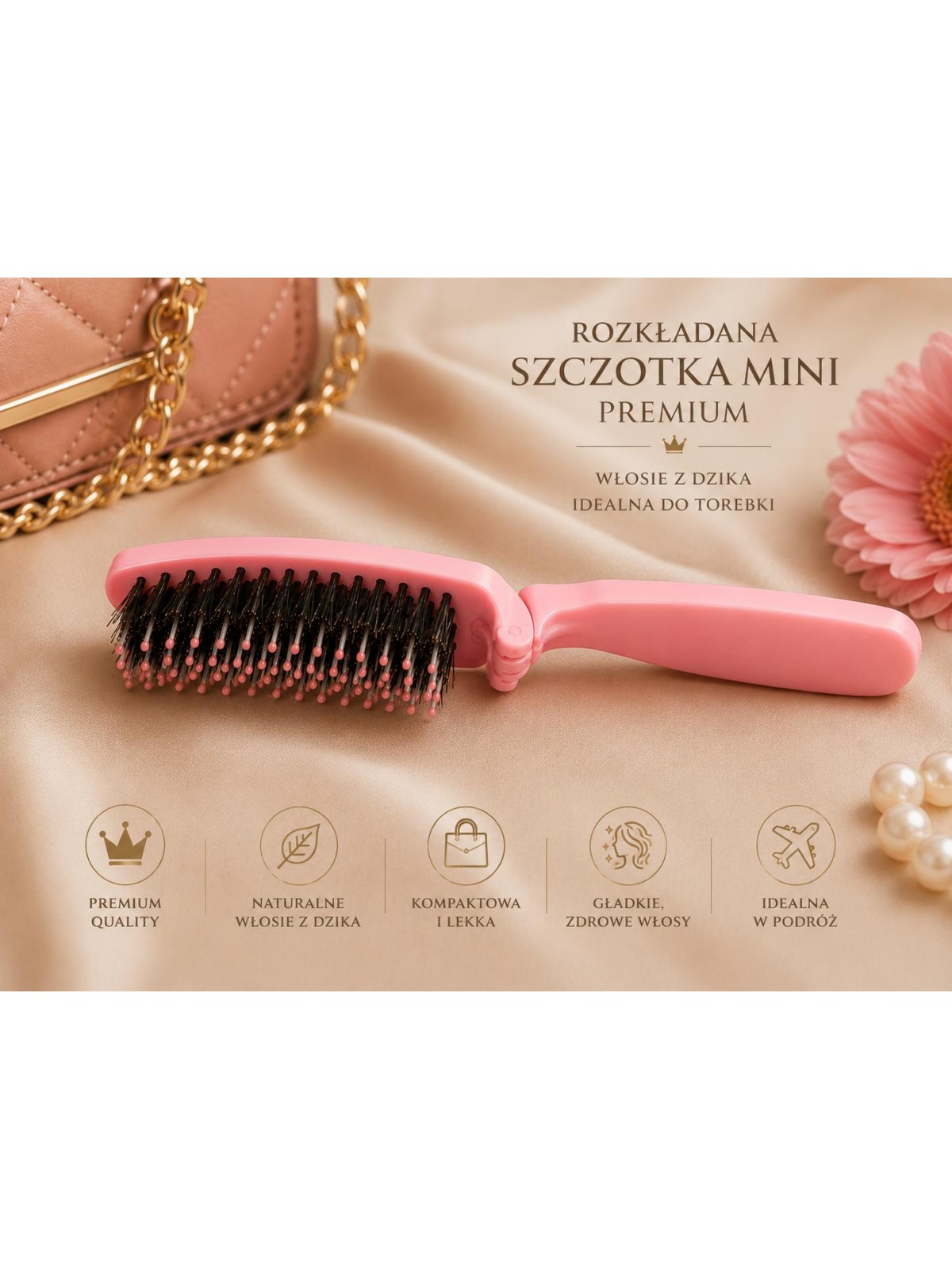 S8 SZCZOTKA Z WŁOSIEM Z DZIKA DO TOREBKI MINI
