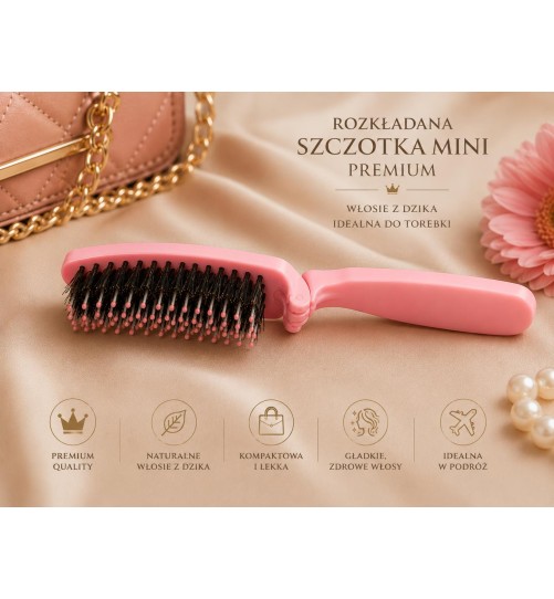 S8 SZCZOTKA Z WŁOSIEM Z DZIKA DO TOREBKI MINI