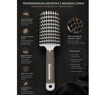 S6 SZCZOTKA DO WŁOSIEM Z DZIKA BIAŁA