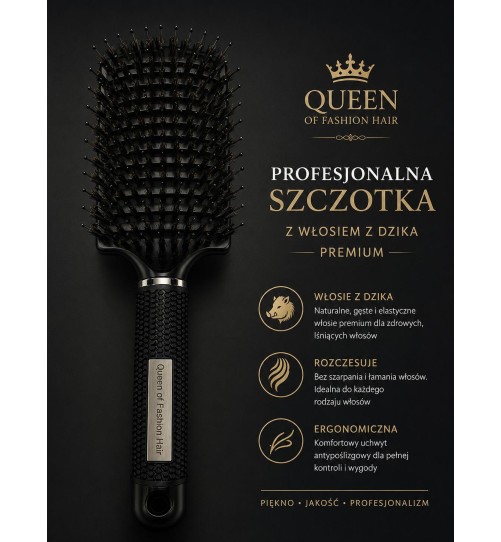 S 5 Szczotka z włosiem z dzika Czarna