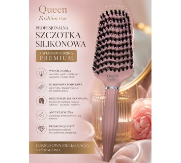 S12 SZCZOTKA SYLIKOWANA Z WŁOSIEM Z DZIKA BRĄZOWA