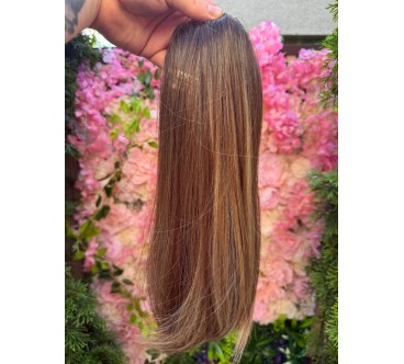 T3 Mini Topper Ciemny blond z pasemkami blond