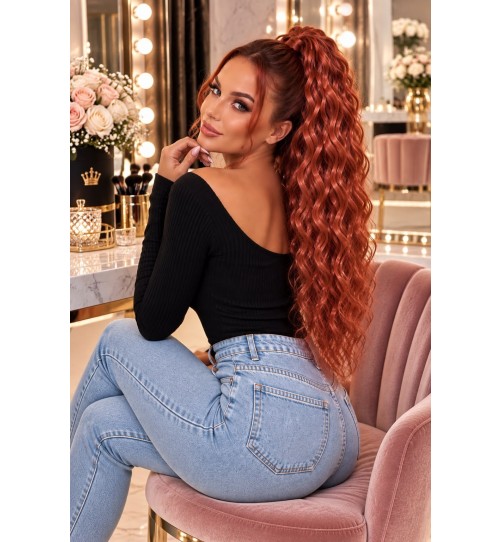 Kuc C13 rudy – kucyk termiczny afro 70 cm na klamrze