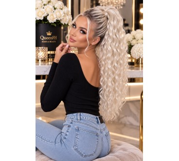 Kuc C 25 platynowy blond – kucyk termiczny afro 70 cm