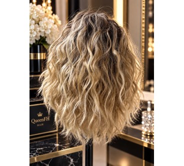 Kuc M2-Ombre ciemny blond od góry beżowy blond z refleksami ciemnego blondu 40cm