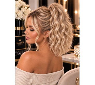 Kuc M5-jasny blond w odcieniach szampańskiego blondu i ciepłego blondu 40 cm