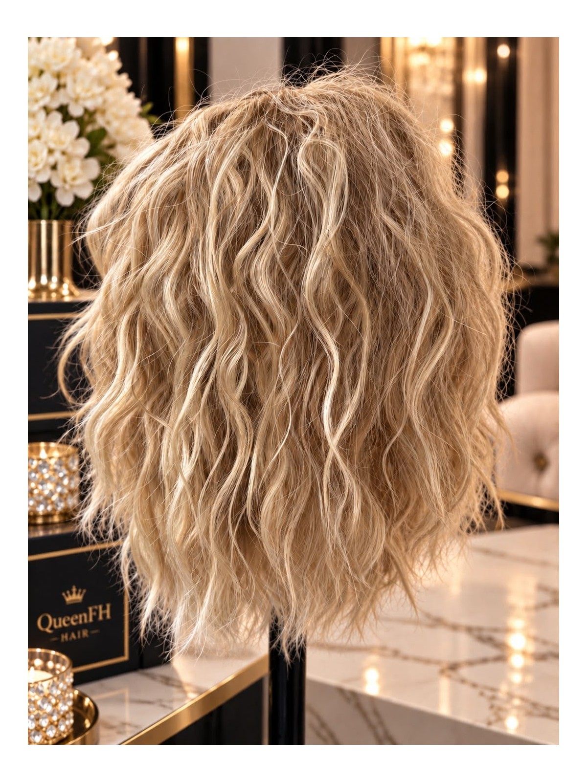 Kuc M5-jasny blond w odcieniach szampańskiego blondu i ciepłego blondu 40 cm Kuc M5-jasny blond w odcieniach szampańskiego blondu i ciepłego blondu 40 cm