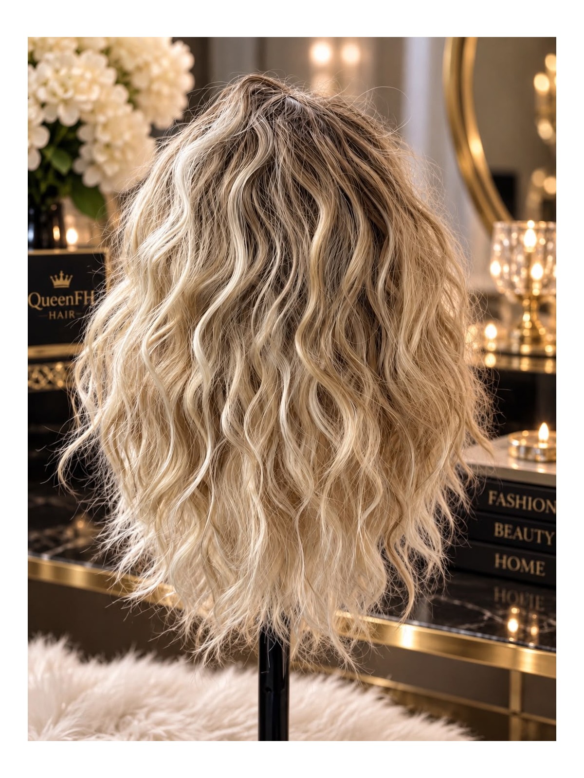 Kuc M4-beżowy blond łączony z refleksami jasnego blondu ombre ciemny blond 40 cm Kuc M4-beżowy blond łączony z refleksami jasnego blondu ombre ciemny blond 40 cm