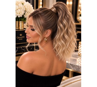 Kuc M1 z klamerka -Ombre ciemny blond z odcieniem ciemnego beżowego blondu 40 cm