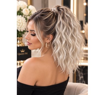 Kuc M6 z klamerka -ciemny blond z platyną 40 cm