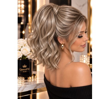 Kuc K110 naturalny chłodny blond – kucyk termiczny 45 cm