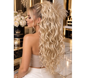 Kuc H16 z klamerką beżowy blond – kucyk 70 cm na klamrze