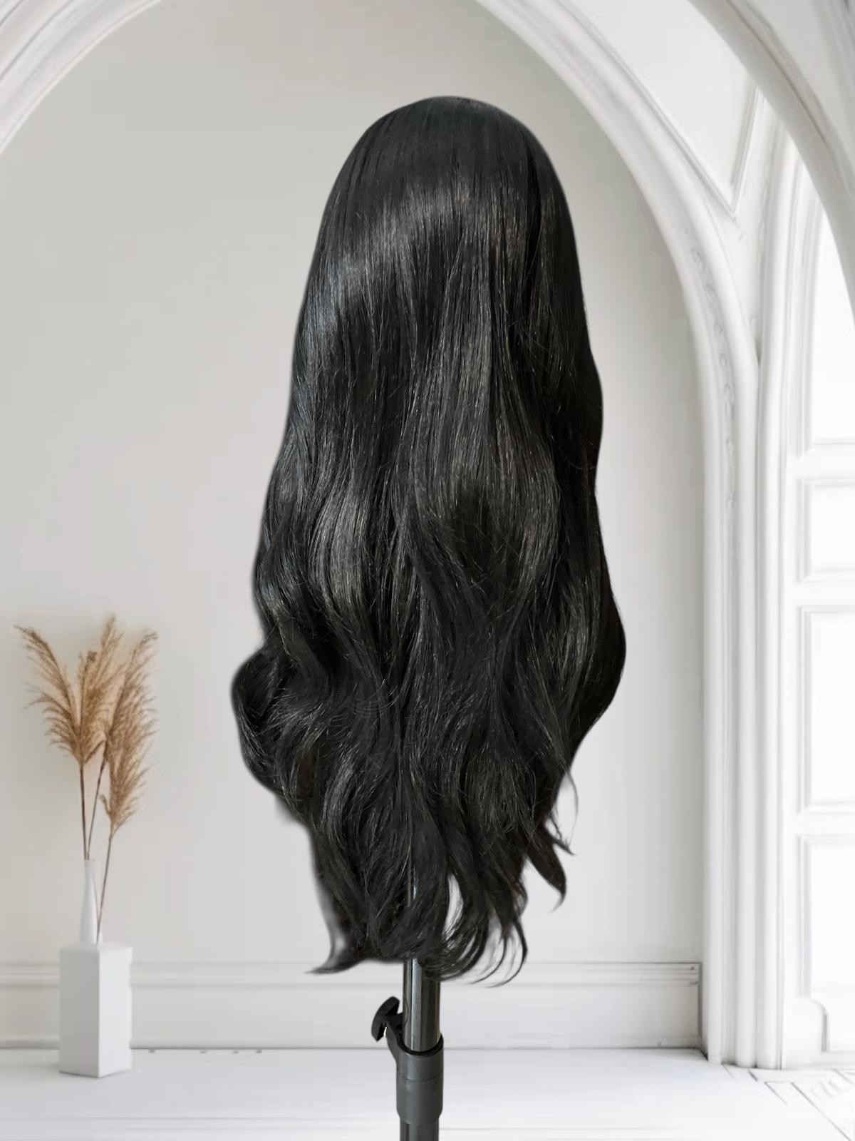 PERUKA 1 LACE FRONT CZARNA LEKKA FALA WŁOS TERMICZNY