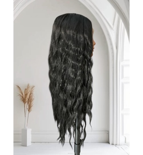 PERUKA 03 LACE FROTN CZARNA 70CM W FALCE