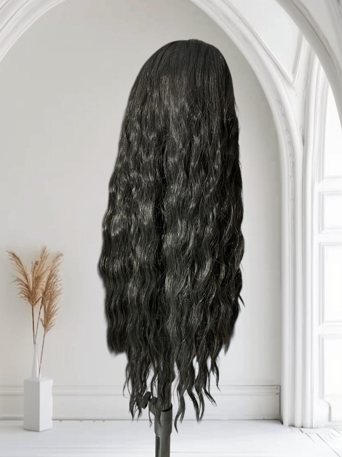 PERUKA 03 LACE FROTN CZARNA 70CM W FALCE