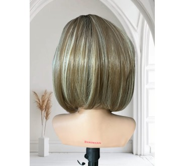 Peruka 6 Bob brąz z pasemkami blond