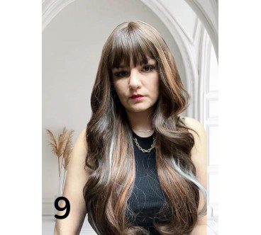 PERUKA 9 CZEKOLADOWY BRAZ Z REFLEKSEM BRĄZU I  BLONDU