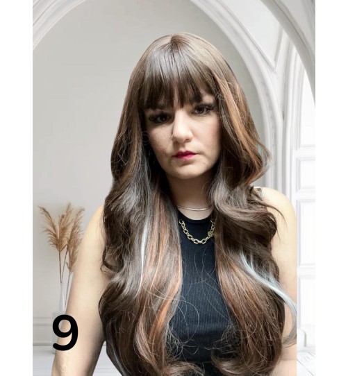 PERUKA 9 CZEKOLADOWY BRAZ Z REFLEKSEM BRĄZU I  BLONDU