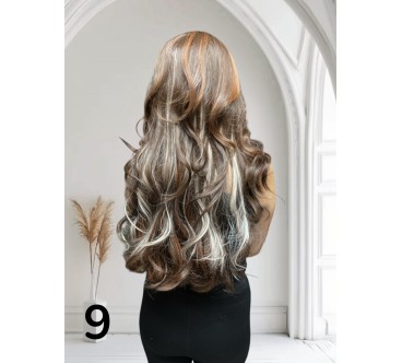 PERUKA 9 CZEKOLADOWY BRAZ Z REFLEKSEM BRĄZU I  BLONDU