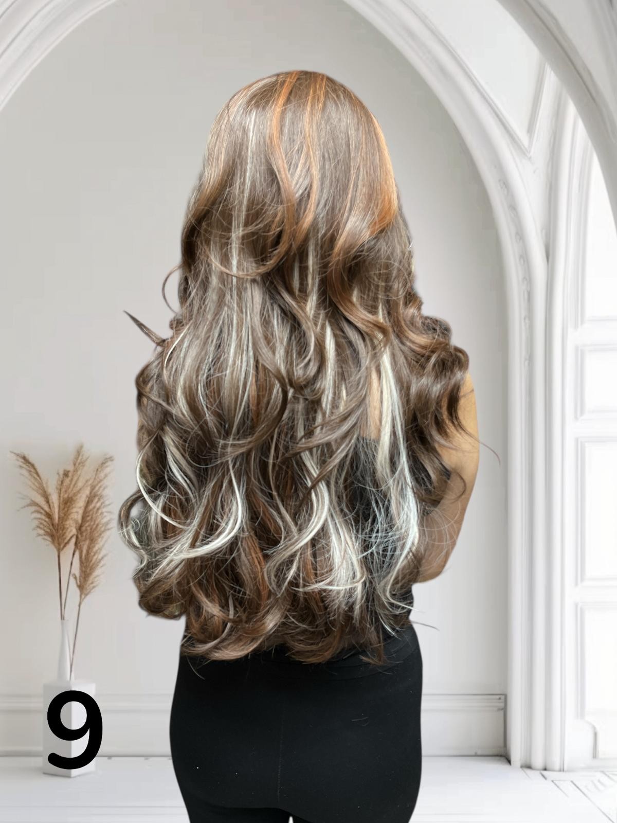 PERUKA 9 CZEKOLADOWY BRAZ Z REFLEKSEM BRĄZU I  BLONDU