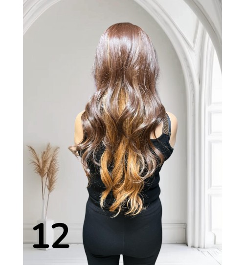 PERUKA 12 FRONT BALEJAGE W CIEPŁYCH CZEKOLADOWYCH BRĄZACH