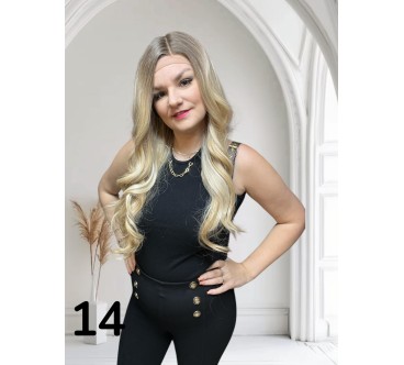 PERUKA 14 BLOND Z CIEMNIEJSZYM ODROSTEM CIEMNEGO BLONDU