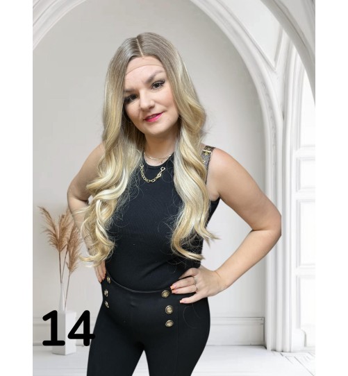 PERUKA 14 BLOND Z CIEMNIEJSZYM ODROSTEM CIEMNEGO BLONDU