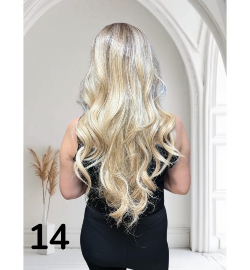 PERUKA 14 BLOND Z CIEMNIEJSZYM ODROSTEM CIEMNEGO BLONDU