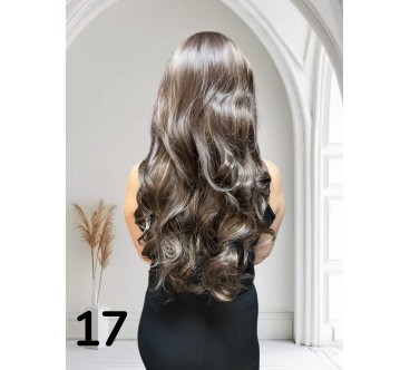 PERUKA 17 W CHŁODNYCH ODCIEACH BRĄZU Z WSTAWKAMI BLONDU