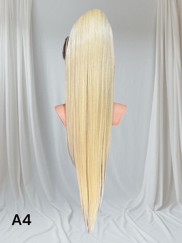 Prosty kucyk termiczny na siatce w odcieniu jasny blond – QueenFH